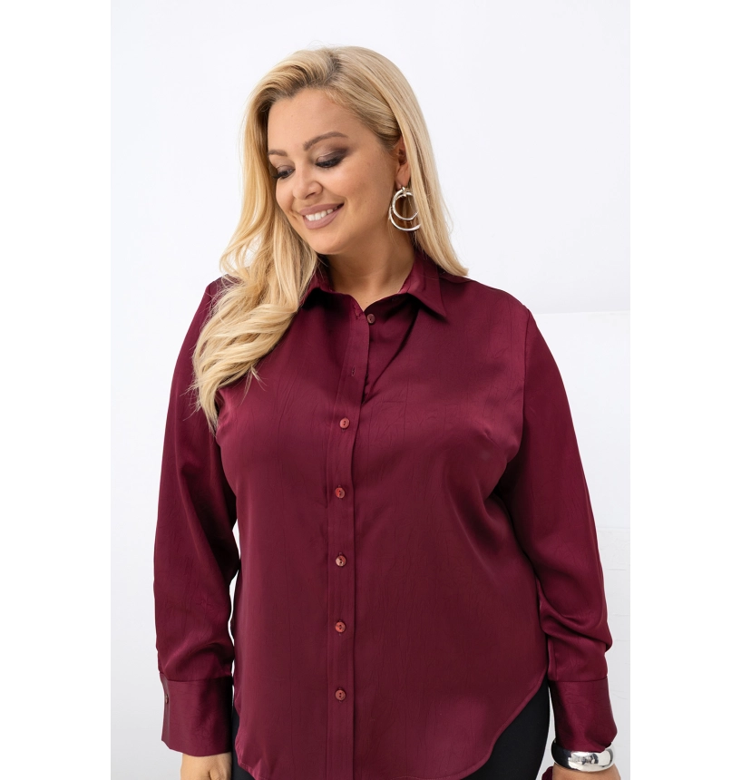 M55619 KOSZULA VALENTINA SATYNOWA BORDO